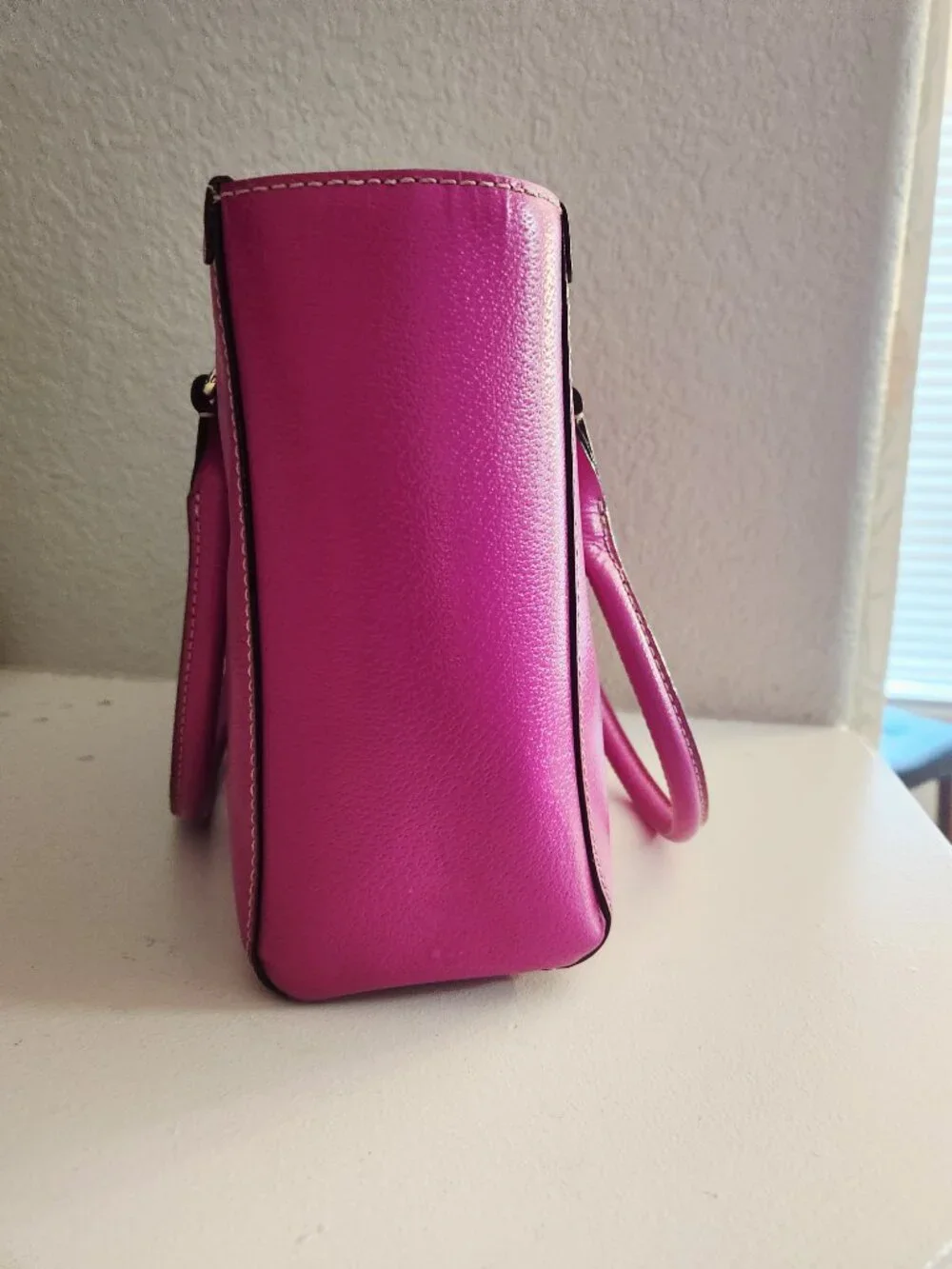 Euc Kate Spade NY Fushia Leather Satchel Handbag Purse